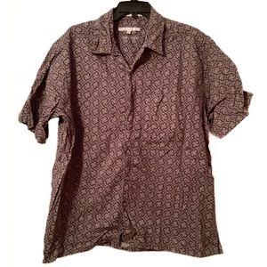 Perry Ellis Cottons Size XL Patterned Button Up Shirt 100% Cotton